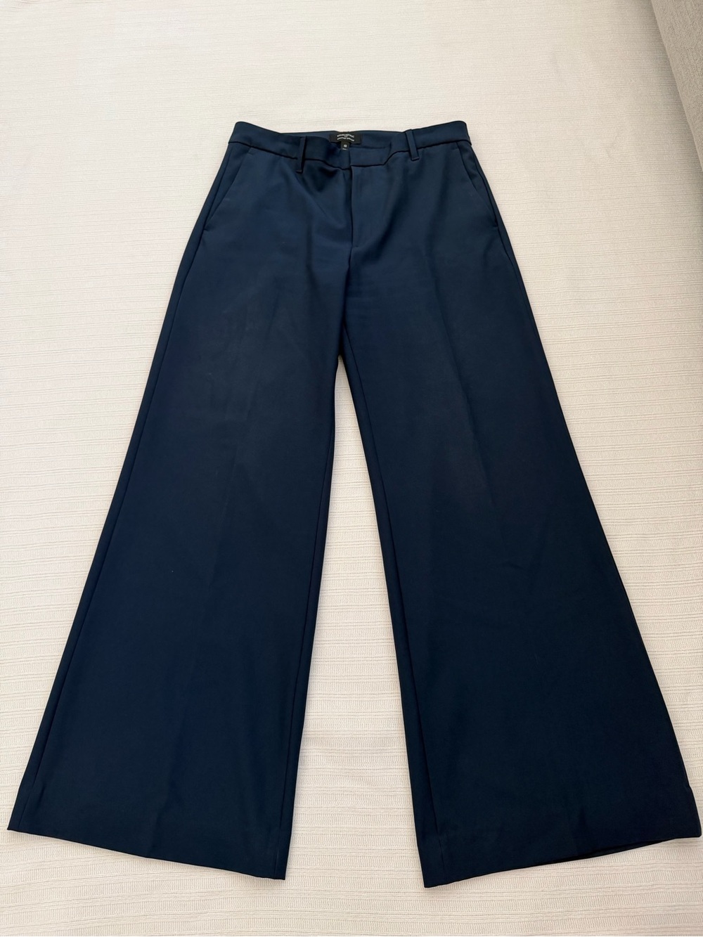 Banana Republic Sculpted Stretch Navy Blue Wide Leg Trousers Pants Size 10 BeS1